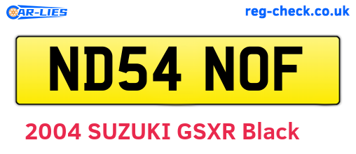 ND54NOF are the vehicle registration plates.