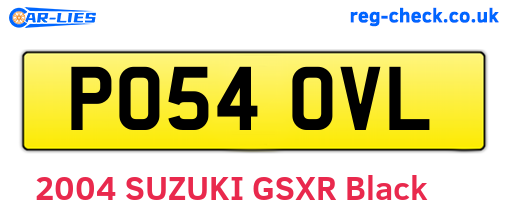 PO54OVL are the vehicle registration plates.