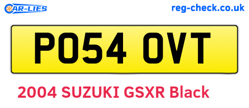 PO54OVT are the vehicle registration plates.