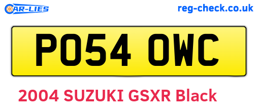 PO54OWC are the vehicle registration plates.