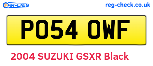 PO54OWF are the vehicle registration plates.