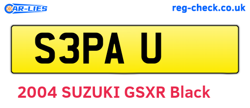 S3PAU are the vehicle registration plates.