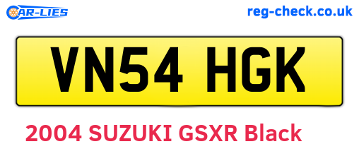 VN54HGK are the vehicle registration plates.