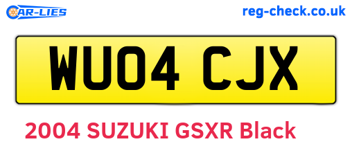 WU04CJX are the vehicle registration plates.