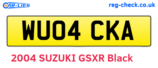 WU04CKA are the vehicle registration plates.