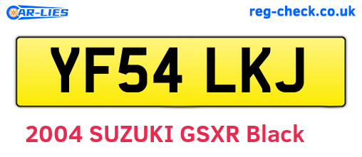YF54LKJ are the vehicle registration plates.