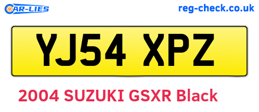 YJ54XPZ are the vehicle registration plates.