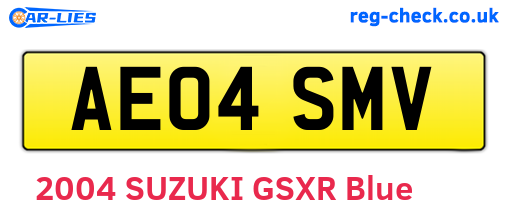 AE04SMV are the vehicle registration plates.