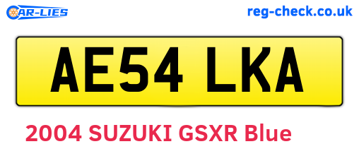 AE54LKA are the vehicle registration plates.