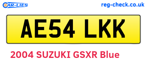 AE54LKK are the vehicle registration plates.