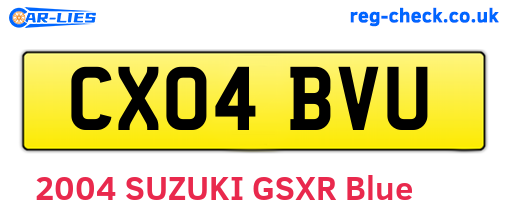 CX04BVU are the vehicle registration plates.