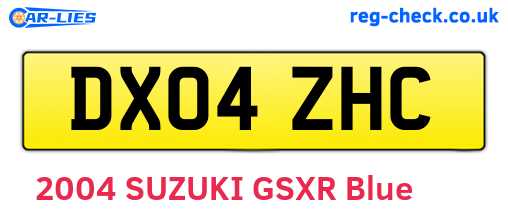 DX04ZHC are the vehicle registration plates.