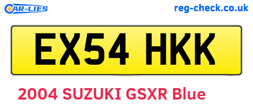 EX54HKK are the vehicle registration plates.