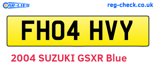 FH04HVY are the vehicle registration plates.