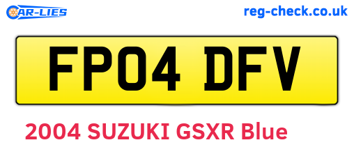 FP04DFV are the vehicle registration plates.