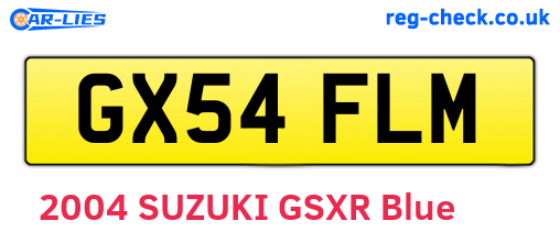 GX54FLM are the vehicle registration plates.