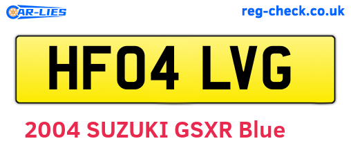 HF04LVG are the vehicle registration plates.