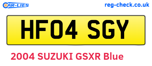 HF04SGY are the vehicle registration plates.