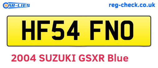 HF54FNO are the vehicle registration plates.