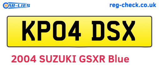KP04DSX are the vehicle registration plates.
