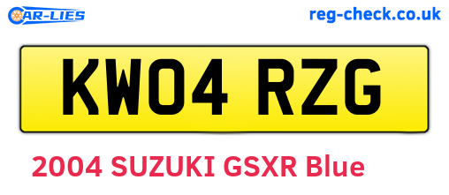 KW04RZG are the vehicle registration plates.