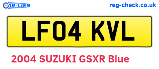 LF04KVL are the vehicle registration plates.