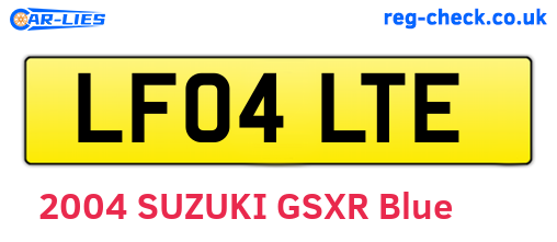LF04LTE are the vehicle registration plates.