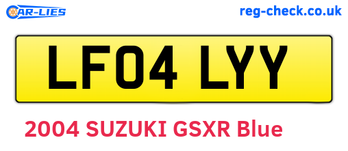 LF04LYY are the vehicle registration plates.