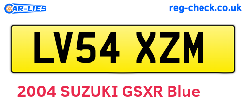 LV54XZM are the vehicle registration plates.