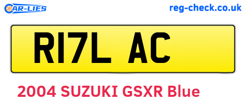 R17LAC are the vehicle registration plates.