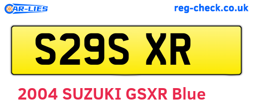 S29SXR are the vehicle registration plates.
