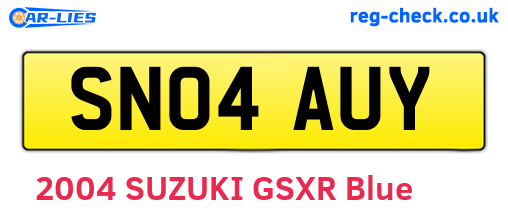 SN04AUY are the vehicle registration plates.