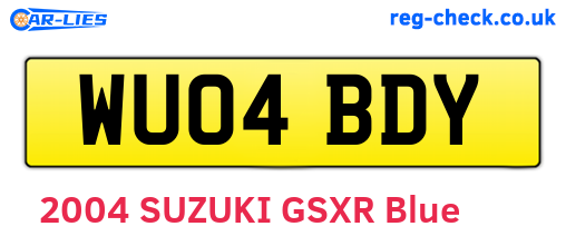 WU04BDY are the vehicle registration plates.