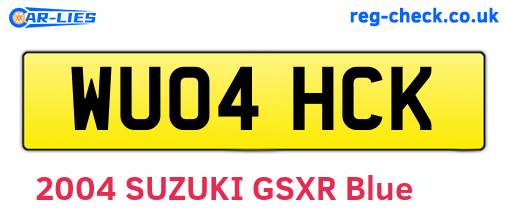 WU04HCK are the vehicle registration plates.