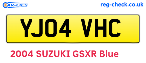 YJ04VHC are the vehicle registration plates.