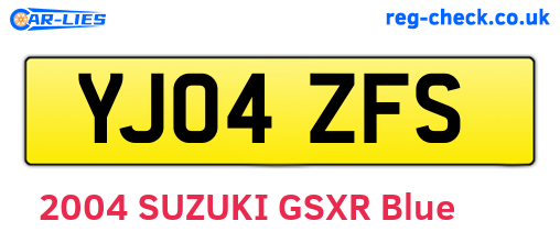 YJ04ZFS are the vehicle registration plates.