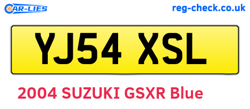 YJ54XSL are the vehicle registration plates.