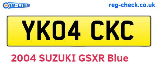 YK04CKC are the vehicle registration plates.