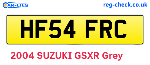 HF54FRC are the vehicle registration plates.