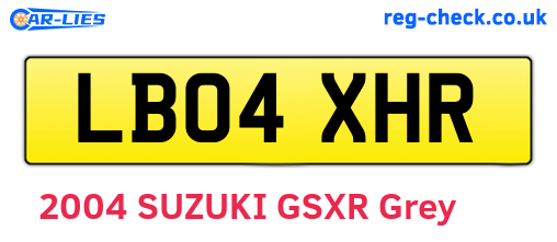 LB04XHR are the vehicle registration plates.