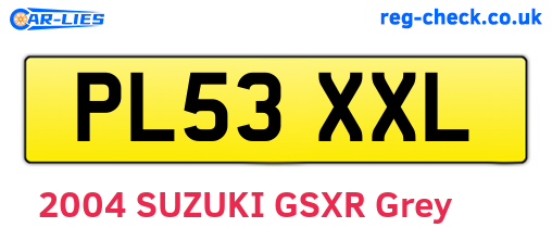 PL53XXL are the vehicle registration plates.