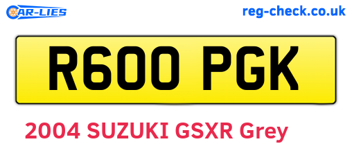 R600PGK are the vehicle registration plates.
