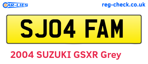 SJ04FAM are the vehicle registration plates.