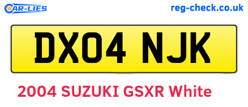DX04NJK are the vehicle registration plates.
