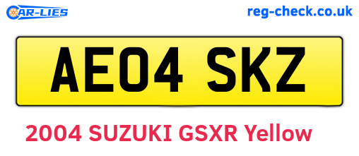 AE04SKZ are the vehicle registration plates.