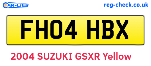 FH04HBX are the vehicle registration plates.