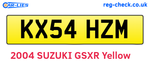 KX54HZM are the vehicle registration plates.