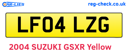 LF04LZG are the vehicle registration plates.