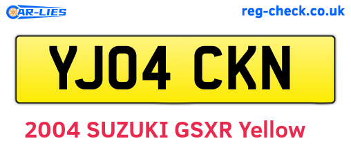 YJ04CKN are the vehicle registration plates.