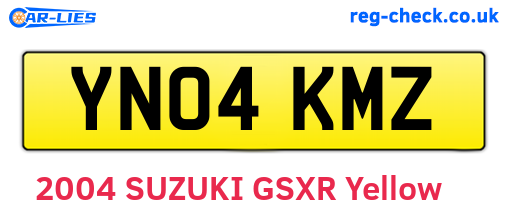 YN04KMZ are the vehicle registration plates.
